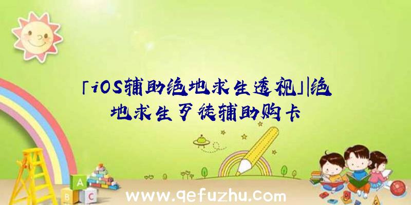 「iOS辅助绝地求生透视」|绝地求生歹徒辅助购卡